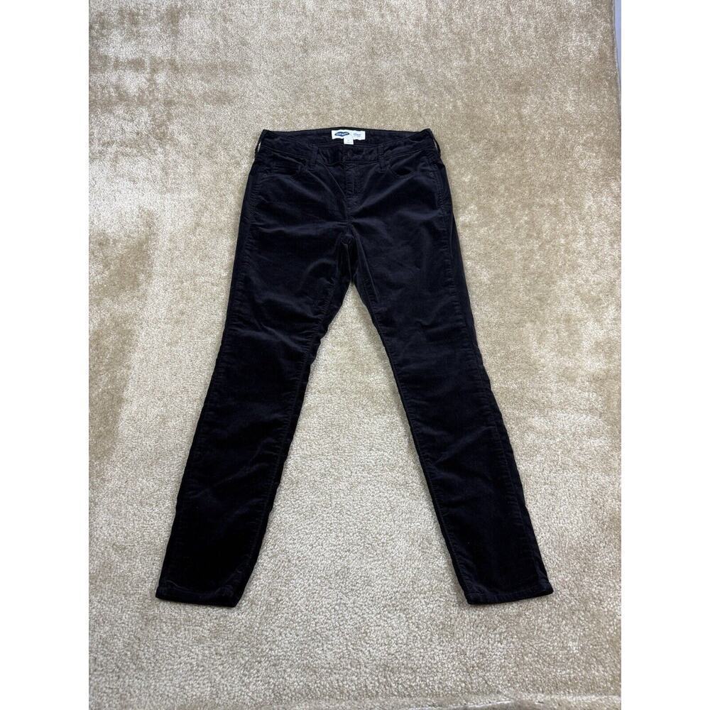 Old Navy Rockstar Super Skinny Black Velvet Jeans Size 6 Mid-Rise B102